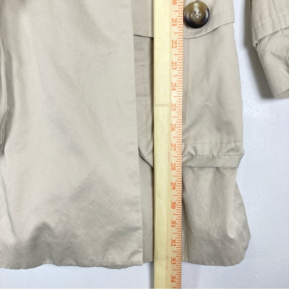 Zara Basic Trench Coat Womens Small Tan Double Breasted Preppy Outdoor Chic - Picture 6 of 13
